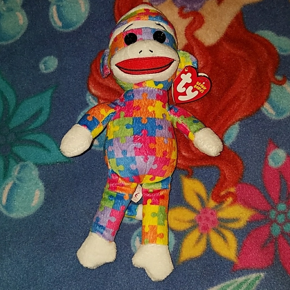 Autism awareness Sock Monkey